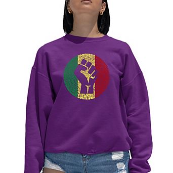 Get Up Stand Up - Women's Word Art Crewneck Sweatshirt