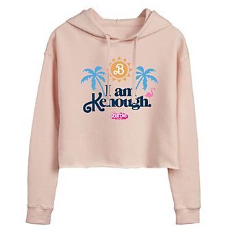 Juniors' Barbie The Movie I Am Kenough Sun Trees Cropped Graphic Hoodie
