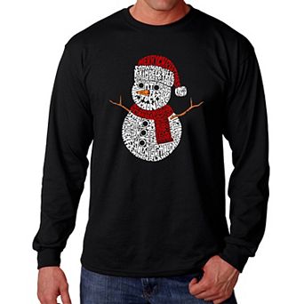 Christmas Snowman - Men's Word Art Long Sleeve T-Shirt