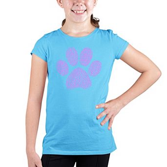 XOXO Dog Paw - Girl's Word Art T-shirt