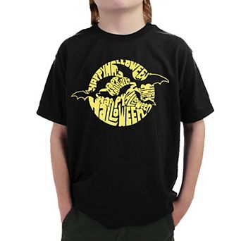 Boy's Word Art T-shirt - Halloween Bats