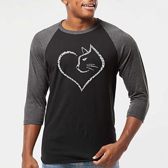 Cat Heart - Men's Raglan Baseball Word Art T-Shirt