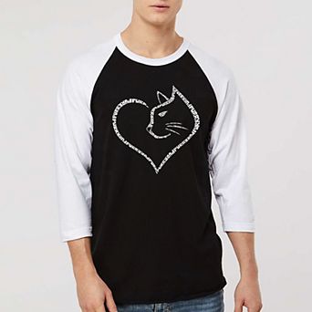 Cat Heart - Men's Raglan Baseball Word Art T-Shirt