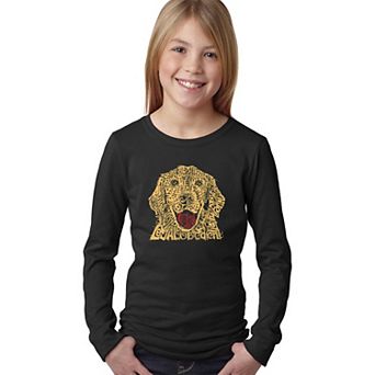 Dog - Girl's Word Art Long Sleeve