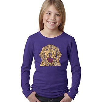 Dog - Girl's Word Art Long Sleeve