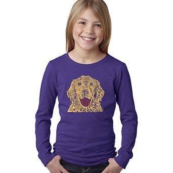 Dog - Girl's Word Art Long Sleeve