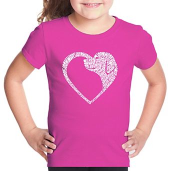 Dog Heart - Girl's Word Art T-Shirt