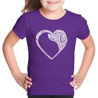 Dog Heart - Girl's Word Art T-Shirt