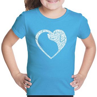 Dog Heart - Girl's Word Art T-Shirt