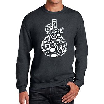 Music Notes Guitar - Men's Word Art Crewneck Sweatshirt