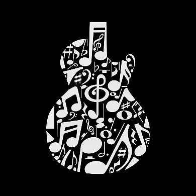Music Notes Guitar - Men's Raglan Baseball Word Art T-Shirt