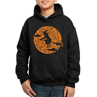 Boy's Word Art Hooded Sweatshirt - Spooky Witch
