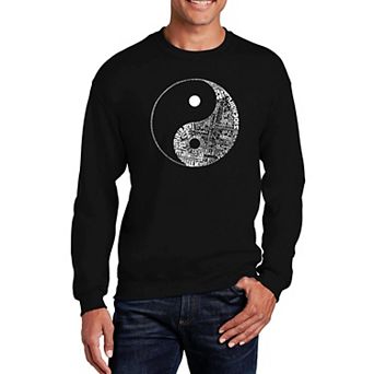 Yin Yang - Mens Word Art Crewneck Sweatshirt