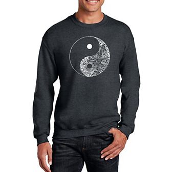 Yin Yang - Mens Word Art Crewneck Sweatshirt