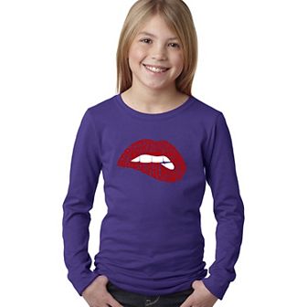Savage Lips - Girl's Word Art Long Sleeve