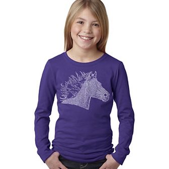 Horse Mane - Girl's Word Art Long Sleeve