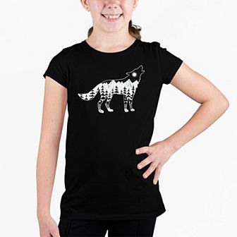 Howling Wolf - Girl's Word Art T-shirt