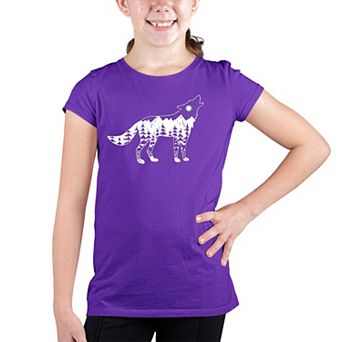 Howling Wolf - Girl's Word Art T-shirt