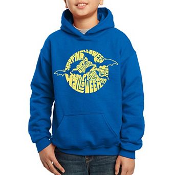 Boy's Word Art Hooded Sweatshirt - Halloween Bats