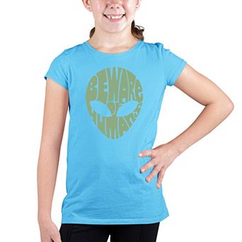 Beware of Humans - Girl's Word Art T-shirt