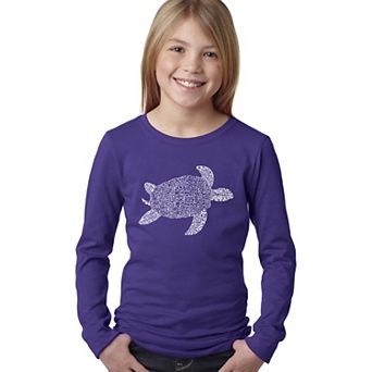Turtle - Girl's Word Art Long Sleeve
