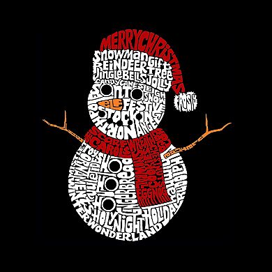 Christmas Snowman - Men's Raglan Baseball Word Art T-Shirt