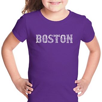 Boston- Girl's Word Art T-shirt