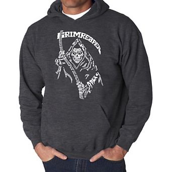 Men's Word Art Hooded Sweatshirt - Grim Reaper