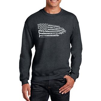 Pledge Of Allegiance Flag - Mens Word Art Crewneck Sweatshirt