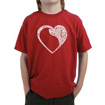 Dog Heart - Boy's Word Art T-Shirt