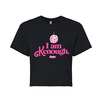 Juniors' Barbie The Movie I Am Kenough Disco Cropped Graphic Tee