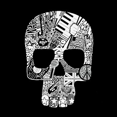 Rock n Roll Skull - Men's Raglan Baseball Word Art T-Shirt