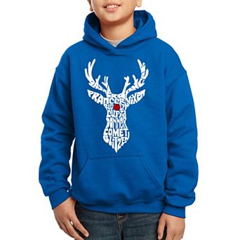Boy's Word Art Hooded Sweatshirt - Santa's Reindeer