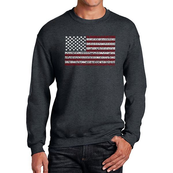 50 States Usa Flag - Mens Word Art Crewneck Sweatshirt