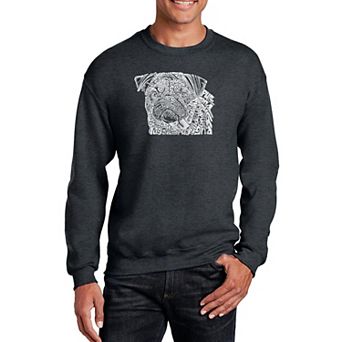 Pug Face - Mens Word Art Crewneck Sweatshirt