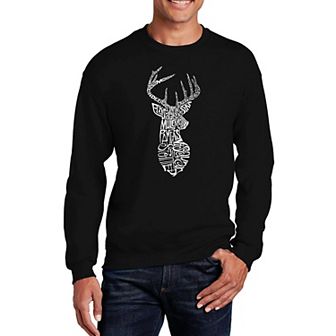 Types Of Deer - Mens Word Art Crewneck Sweatshirt