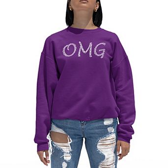 Omg - Women's Word Art Crewneck Sweatshirt
