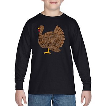 Thanksgiving - Boy's Word Art Long Sleeve T-Shirt