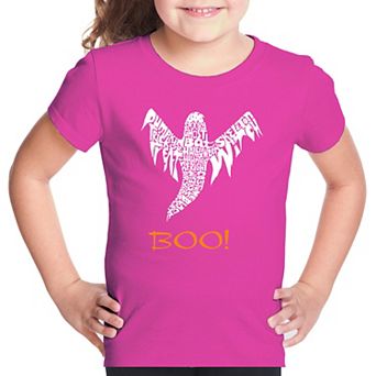 Halloween Ghost - Girl's Word Art T-Shirt