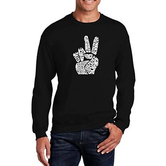 Peace Fingers - Men's Word Art Crewneck Sweatshirt