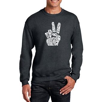 Peace Fingers - Men's Word Art Crewneck Sweatshirt