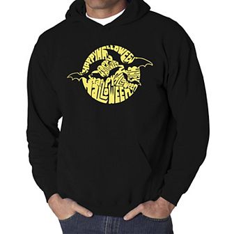 Men's Word Art Hooded Sweatshirt - Halloween Bats