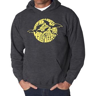 Men's Word Art Hooded Sweatshirt - Halloween Bats