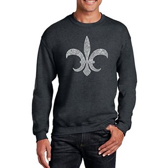 Fleur De Lis - Men's Word Art Crewneck Sweatshirt