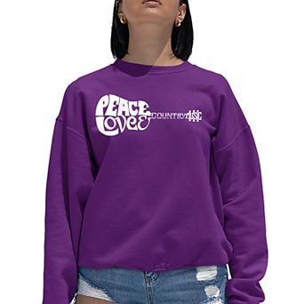 Peace Love Country - Women's Word Art Crewneck Sweatshirt