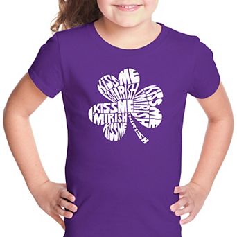 Kiss Me I'M Irish - Girl's Word Art T-Shirt
