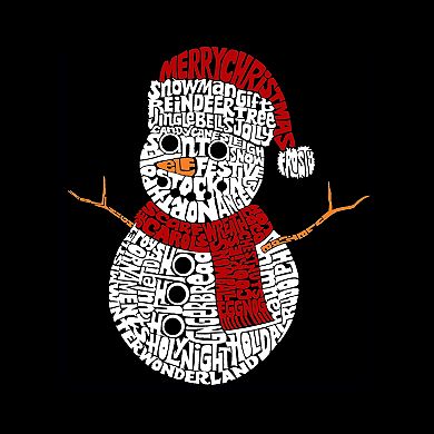 Christmas Snowman - Boy's Word Art Long Sleeve T-Shirt