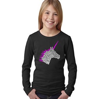 Unicorn - Girl's Word Art Long Sleeve