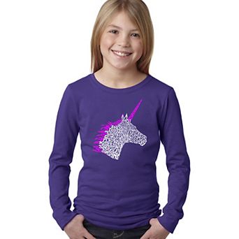 Unicorn - Girl's Word Art Long Sleeve