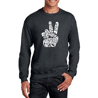Peace Out - Mens Word Art Crewneck Sweatshirt
